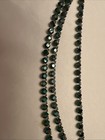 Vintage 3 Strand Green AB Glass Prong Set Open Back Prong Set Necklace — photo 2