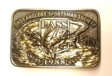 Vintage Great American Buckle 1988 Bass Anglers Sportsman Society Belt Buckle