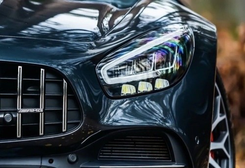AMG Front Grill Badge Emblem GT Panamericana - Gloss Black NEW - Picture 9 of 12