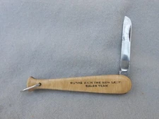 OLD VINTAGE USA BASEBALL BAT POCKETKNIFE ADVERTISING KNIFE FOB FIGURAL KNIFE