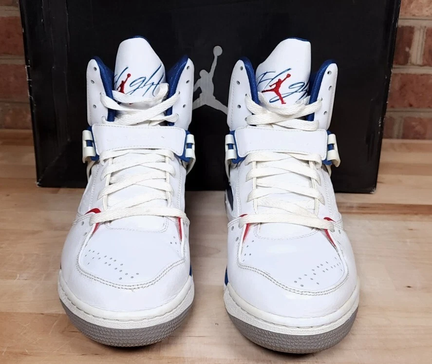 Jordan 10 Flight 45 High 384519-106 Blanco Trail Azul Rojo Universitario Para Hombre 10 Foto 3 de 4