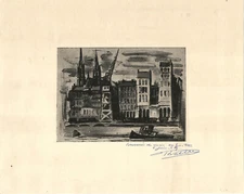 2 drawings by R.Valleau.Read details below.23 cm by 19 and 26 cm by 22.