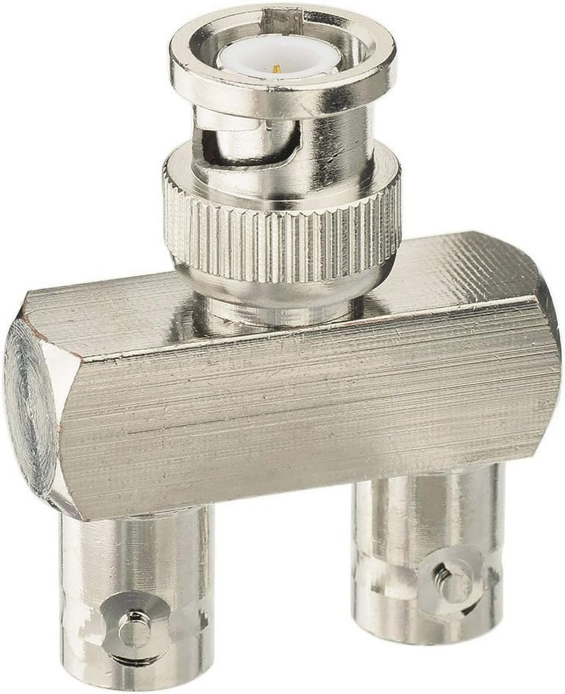 Eightwood BNC Splitter Adapter BNC Male to Dual BNC Female Tee Type 3 Way Audio 
