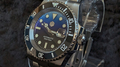 San Martin SN017-G V3 40.5mm Automatic Diver Watch NH35 Blue Black