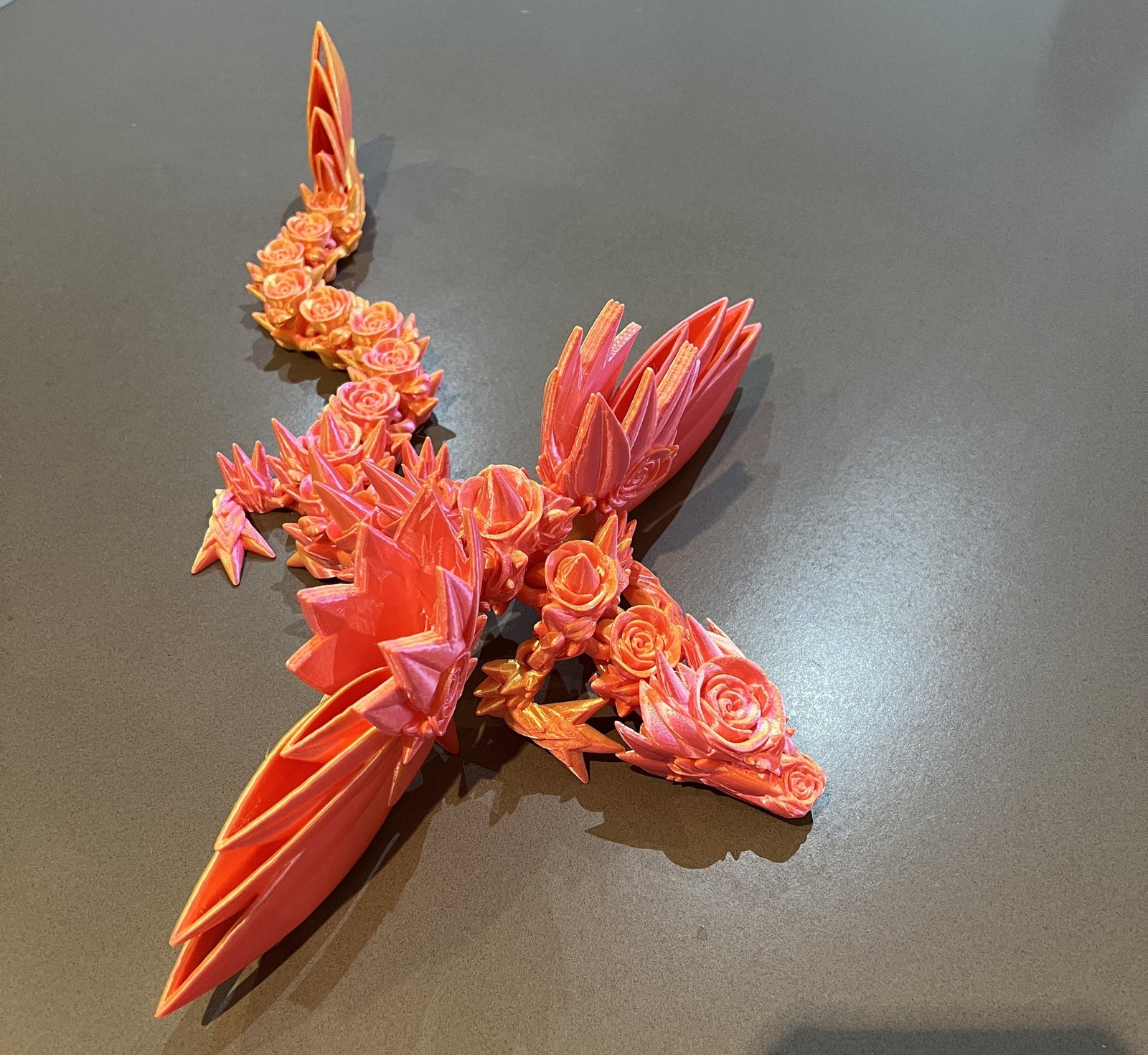 Cinderwing RoseWing Dragon: Fully Articulated 3D Printed Fantasy Sculpture