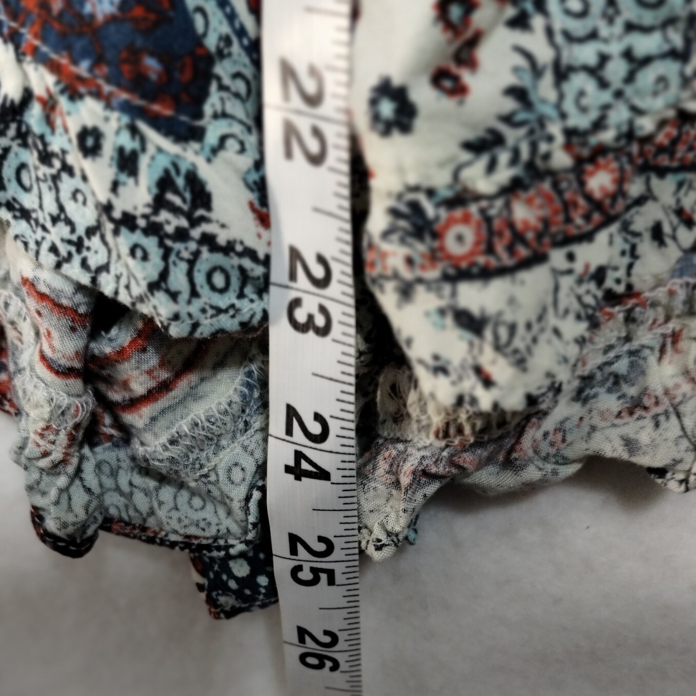 Mossimo Romper Patchwork Print 3/4 Sleeve Drawstr… - image 8