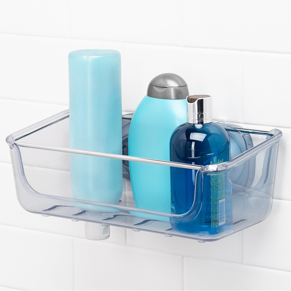 OXO Good Grips Bathroom Storage Basket with Suction Cups Shower Shelf