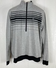Travis Mathew 1/2 Zip Pullover Jacket Gray Li...