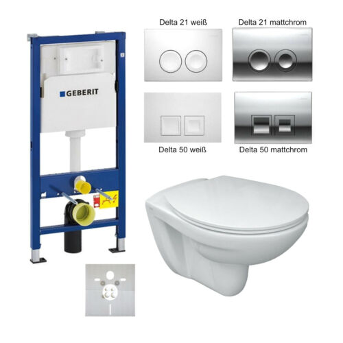 ◈ Geberit Vorwand-Element ◈ Tiefspül-WC Lotuseffekt ◈ WC-Sitz ◈ Betätigung ◈ - Bild 1 von 1