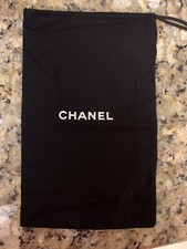 New CHANEL 7.5  x 12  Black Shoe Dust Bag Cotton Draw String Storage Bag
