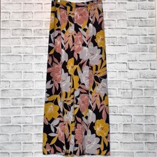Lulus size M Floral beach style pants open sides - Black, Pink, Yellow wide leg