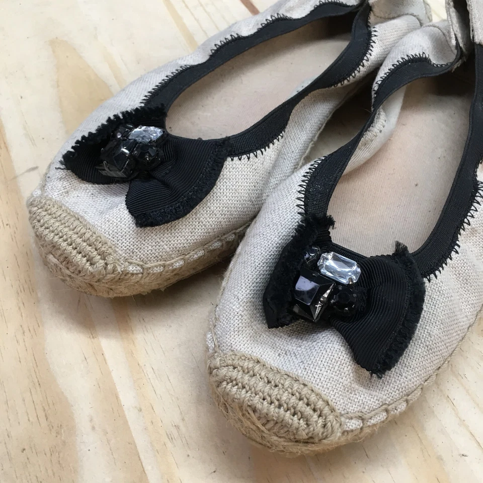 Zapatos Simply Vera Vera Wang para mujer 8,5 M alpargata de ballet lazo crema sin cordones Foto 4 de 4