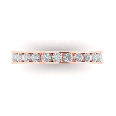0.39 CT Zirconia Diamond Eternity Ring for Women - 14K Rose Gold Wedding Band