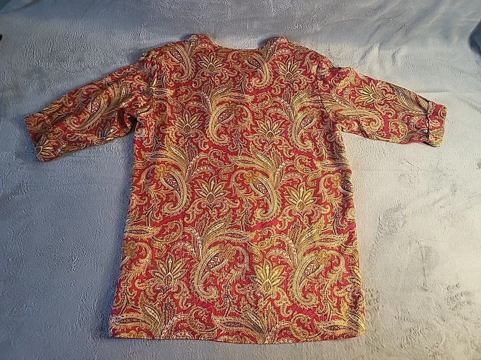 Victoria's Secret блузка женщин цветной туника пейсли Sz (L) свободного длинный  - Изображение 2 из 4