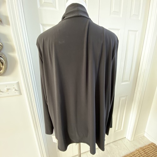 NWT Dressbarn Collection Black Beaded Evening Asymmetrical Stretch Open 18W - Picture 4 of 7
