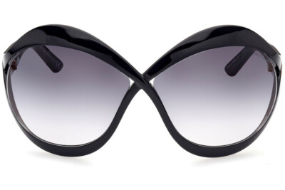 Tom Ford Carine-02 FT0902 01B Sunglasses Black Butterfly Frame, Smoke Lenses NWT Tom Ford FT 0902 Carine-02 01B Shiny Black/Smoke  main image 2
