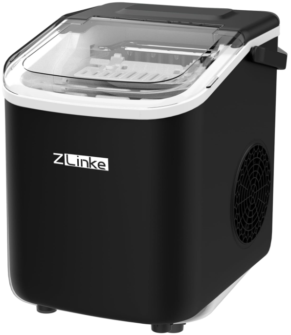 Portable Countertop Ice Maker - 9 Bullet Ice in 6 Mins, 26.5lbs Daily