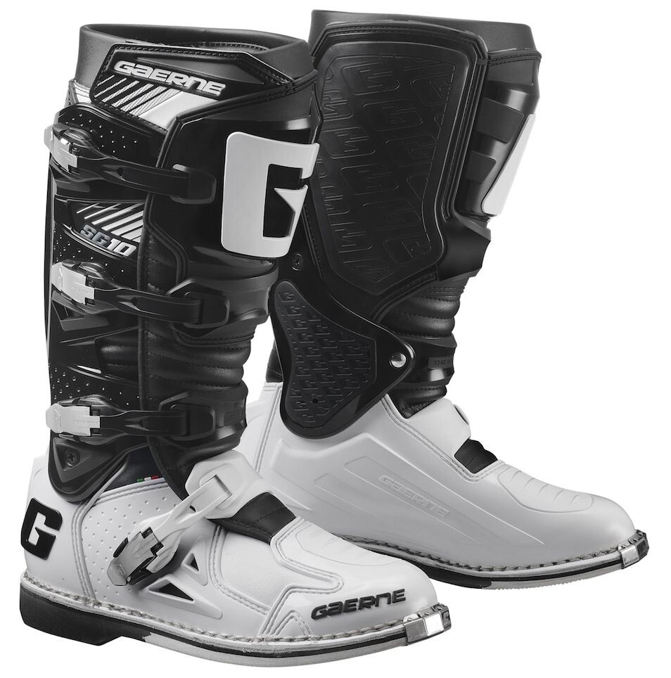 STIVALI BOOTS SNODO MOTO CROSS ENDURO GAERNE SG-10 BLACK WHITE NERO BIANCO TG 45