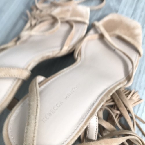 Rebecca Minkoff Leather Sandals Womens 8 Brown Ankle Strap Kitten Heel Shoes - Picture 6 of 9