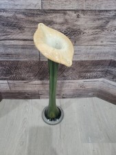 Florero vintage de vidrio soplado a mano de tallo largo 15" de alto raro como nuevo femenino