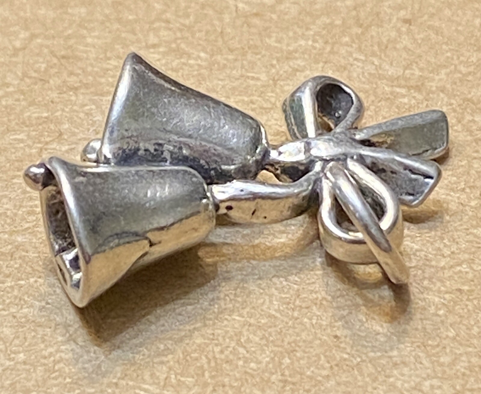 Two Bells with Bow 925 Solid Sterling Silver Char… - image 6