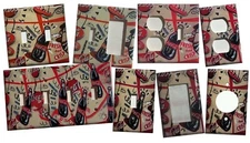 Coke Coca Cola bottles wallpaper Light Switch Outlet wall Cover Plate Home decor