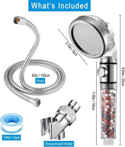 Setting High Pressure Shower Envy Shower Head with Beads Water Saving Durable - Picture 2 of 7