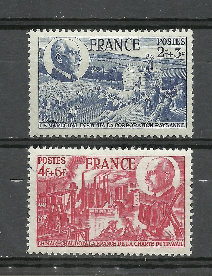 FRANCE 1942. Série complète 2 timbres neufs** Maréchal PETAIN. (5022) - Photo 1/1