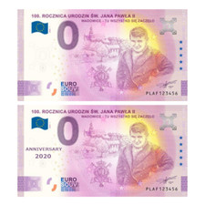 0 euro souvenir 100. ROCZNICA URODZIN JANA PAWLA II 2020 - REGULAR + ANNIVERSARY