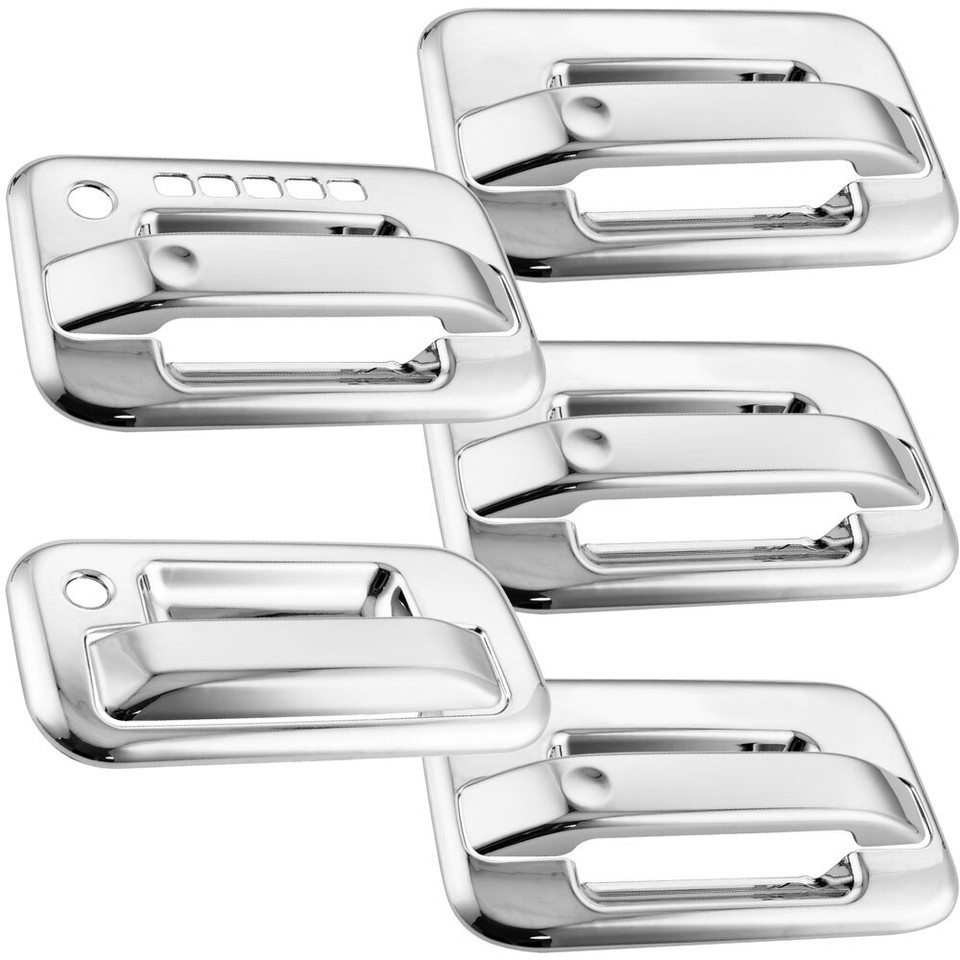 Chrome 4 Door Handle + Tailgate Handle For Ford F150 W/Keypad Cutout