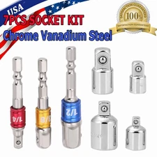 7-pack 3/8" to 1/4" 1/2 inch Drive Ratchet SOCKET ADAPTER REDUCER Air Impact Set