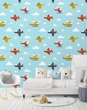 3D Red Airplane ZHU278 Wallpaper Wall Mural Removable Self-adhesive Zoe