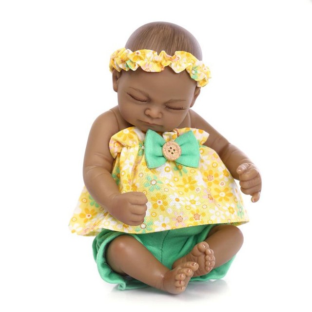11" African American Lifelike Reborn Baby Doll Soft Silicone Lifelike Girl