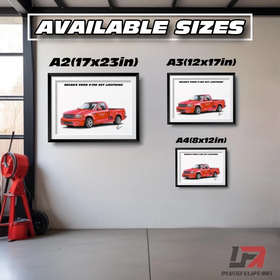 Fast and Furious car art poster: BRIAN O'CONNOR FORD F150 LIGHTNING - Image 3 of 4