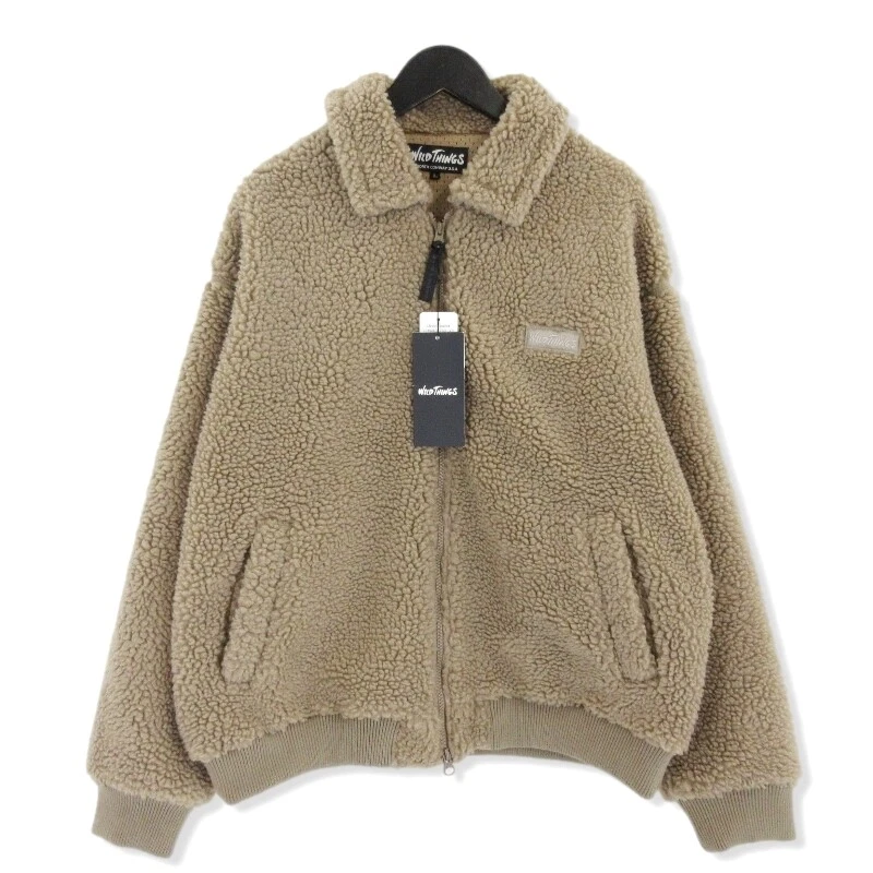 WILD THINGS Fluffy Boa Fleece G-1 Jacket WT21124N Taupe L 20017517