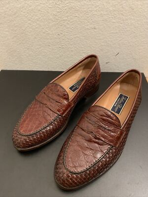 Italian Premier by Nordstrom Made In Italy Woven Crocodile Loafers