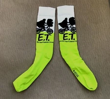 E.T. ET MOVIE SOCKS the extraterrestrial retro white green black movie 80s ADULT