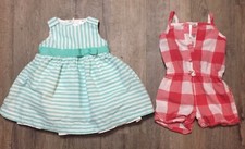 Carters Baby Girl Dress And Romper Lot Size 6 Months EUC