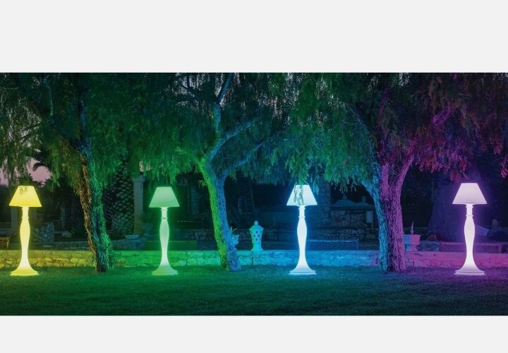 Lampada Design Da Terra Eva Led Multicolor Resina Telecomando 60x180h Piantana foto 2