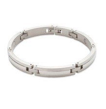 ENERGETIX * Magnetarmband L * Gliederarmband silbern gebürstet und poliert