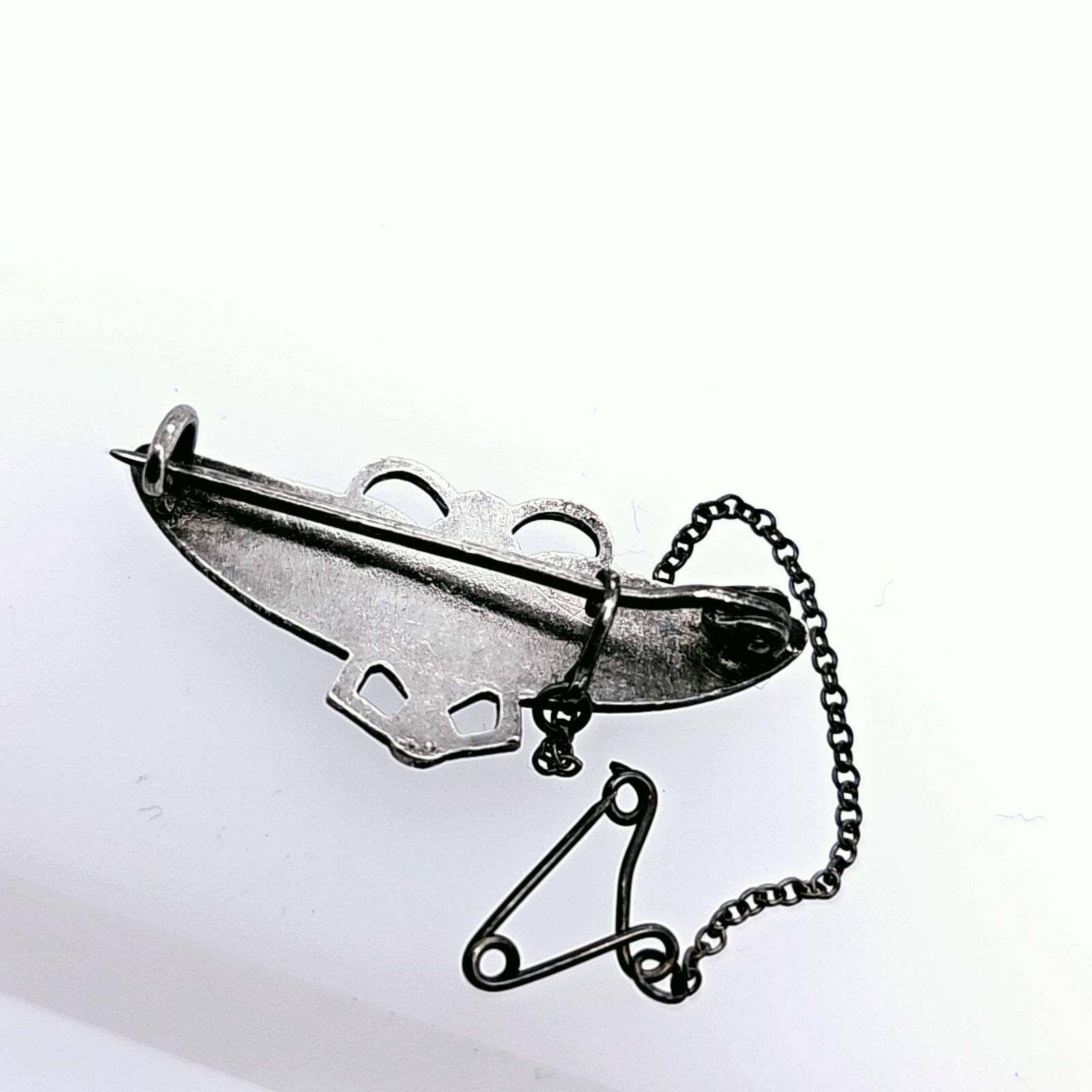 Photo 4 of Small Charles Horner Style Silver Scarab Brooch With blue Enamel