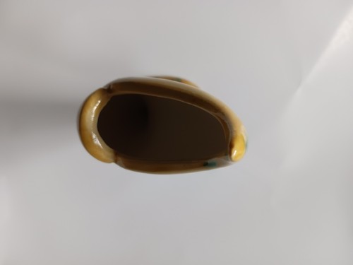 Uniquely Shaped Vintage Glazed Decorative Vase 7.5 Inches Signed O.A. - Picture 6 of 6