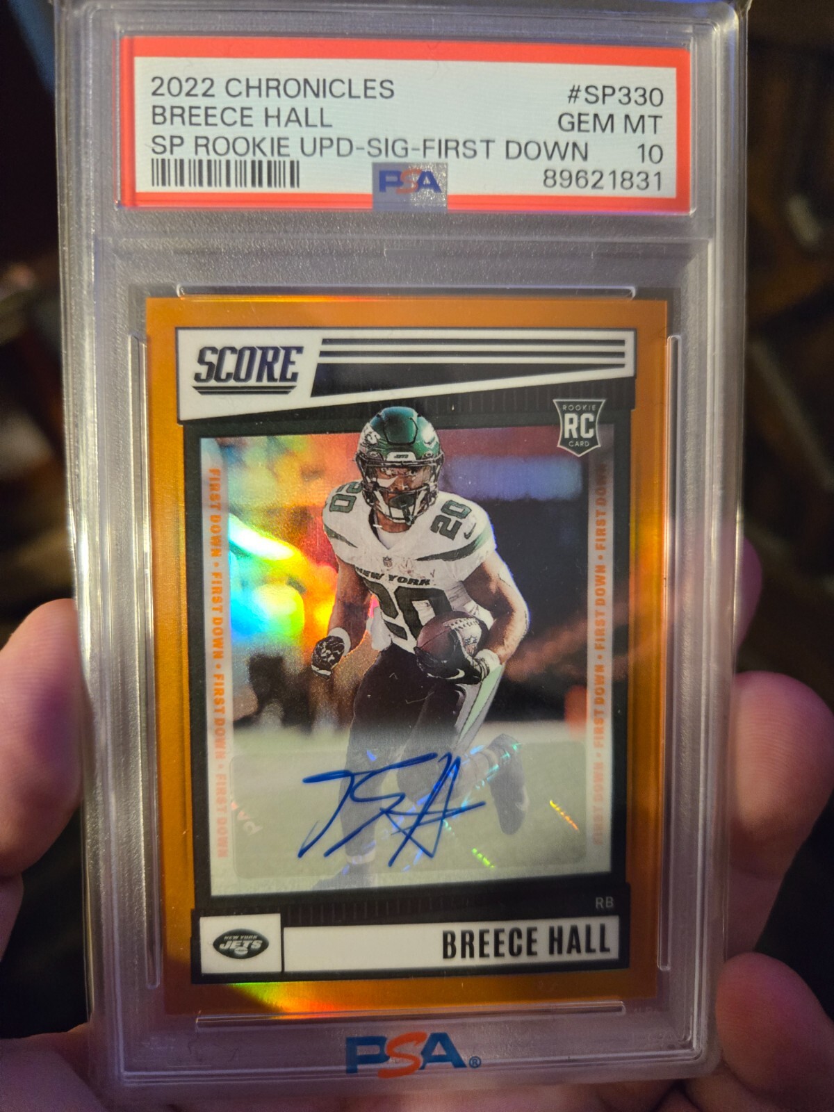 Breece Hall Panini Chronicles Score Premium Rookies Update #SP330 Signature