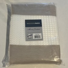 72"x72" Spa Waffle Shower Curtain with 3M Treatment Taupe: Madison Park NIP
