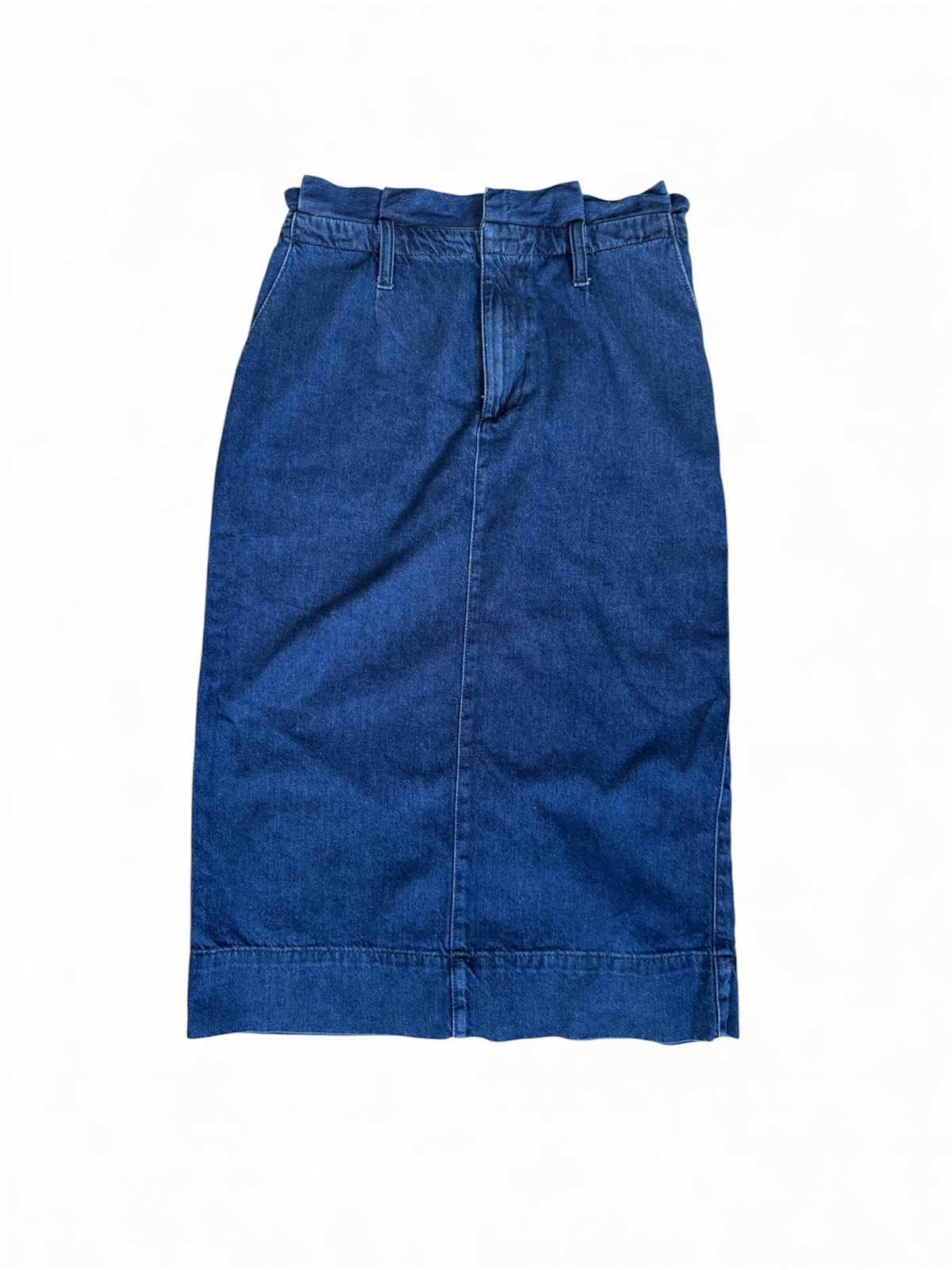 Boden Denim Paperbag Midi Skirt Size 6 fall comfort cottagecore bohemian blue