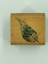 Inkadinkado Rubber Stamp Leaf Design Wood Block Stamp