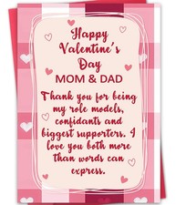 Bestmelo Valentines Day Card for Mom Dad, Valentines Day Gifts for Parents