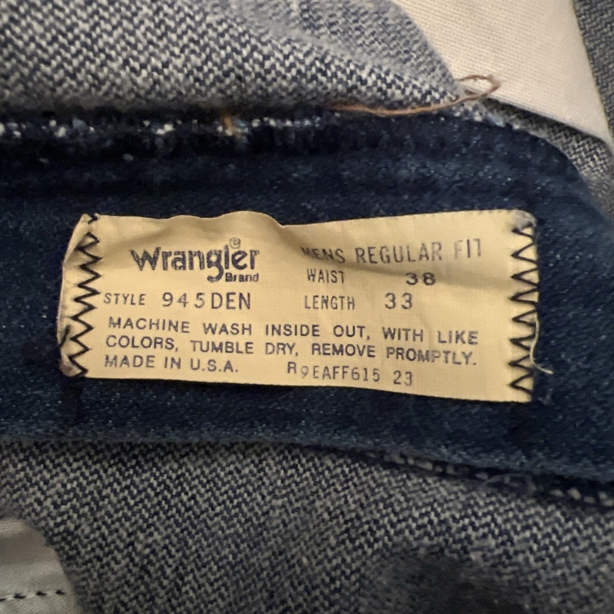 Vintage 80s Wrangler Denim Jeans Men 38x33 (36x32) Flare 945 Den