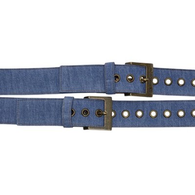 DIESEL SOBELT 1 Herren Gürtel Echtleder Denim Besatz Vintage Biker Taillengürtel