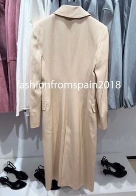 ZARA NEW WOMAN ZW COLLECTION FLOWY DOUBLE-BREASTED COAT BEIGE XS-L